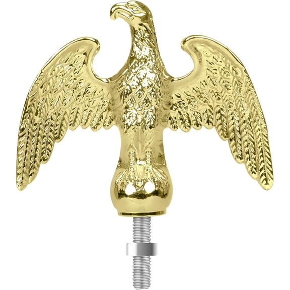 NQ Gold Flag Pole Eagle Topper Ornament, Aluminum Alloy Finial for 20'/25'/30' Telescopic/Sectional FlagpoleGold,7inch