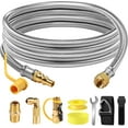 NQN 12FT Propane Quick Connect Hose with Safety Shutoff & Elbow Adapter