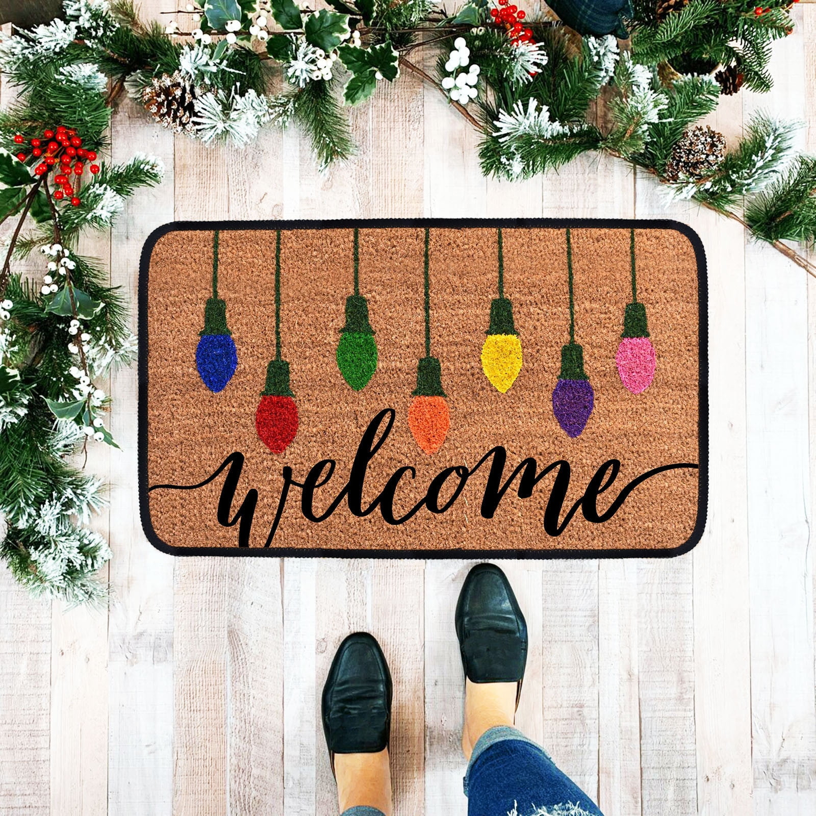 NQWZTIU Christmas Decorations Kitchen Rugs And Mats Christmas Doormats