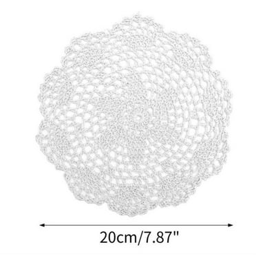NQWZTIU Doilies 12Pcs 8 Inch Doilies Crochet Round Lace Doily Handmade Placemats Cotton Crocheted White