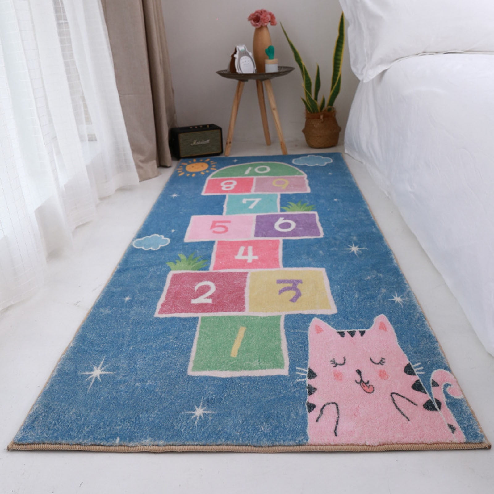 NQWZTIU Living Room Area Rug Lovely Jumping House Carpet Slip Mat ...