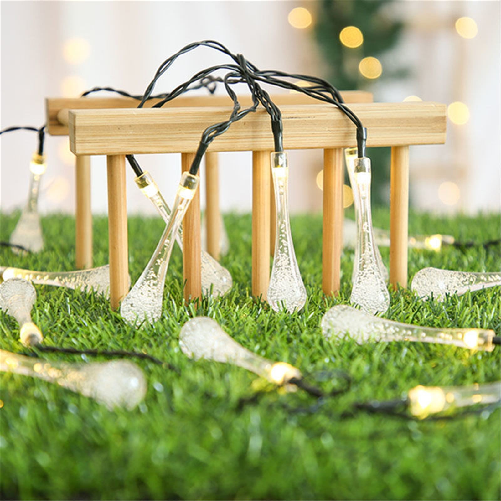 NQWZTIU String Lights Battery Powered Crystal Solar String Lights Outdoor Modes Solar Fairy