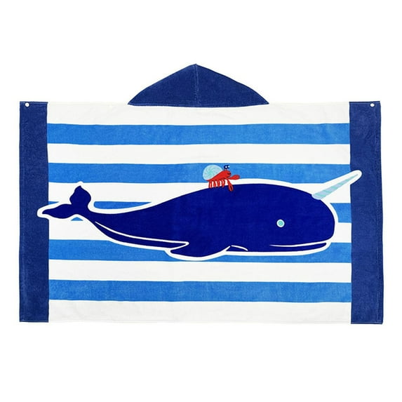 NQyIOS Kids Hooded Beach Bath Towels, 100% Cotton 50"x30" Wrap Towel, Toddlers Boys 3-12 Years Coverup Towel Stars C