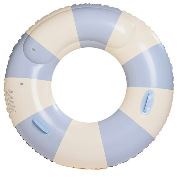 NQyIOS Large Swim Ring with Handles, Striped Pool Inner Tubes,Inflatable Pool Floats,Basin Floaties Adult Size for Summer Sink Party Beach