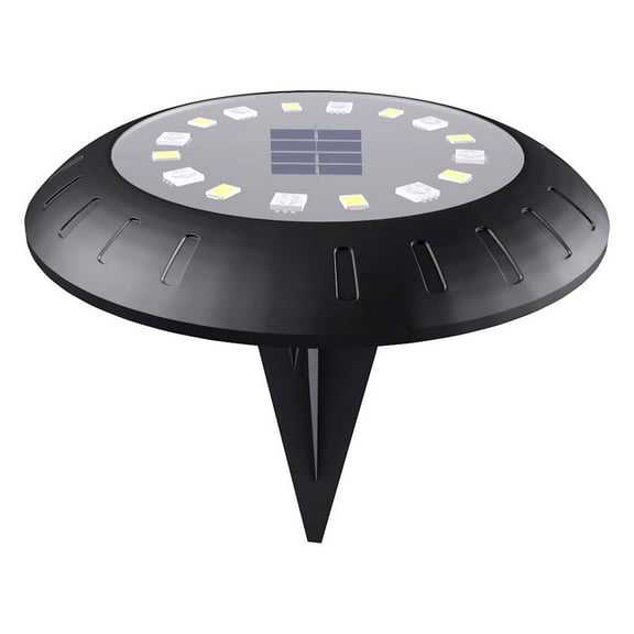 NQyIOS Solar Ground Lights, LED Solar Deck Lights Outdoor RGB Warm White 3000K Driveway Solar Powered Disk Lights,Waterproof In-Ground Light for Pathway,Yard,Lawn,Patio,Walkway Black