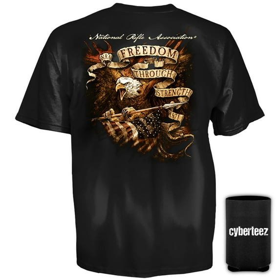 NRA National Rifle Association Eagle Freedom Strength T-Shirt + Coolie (2XL)
