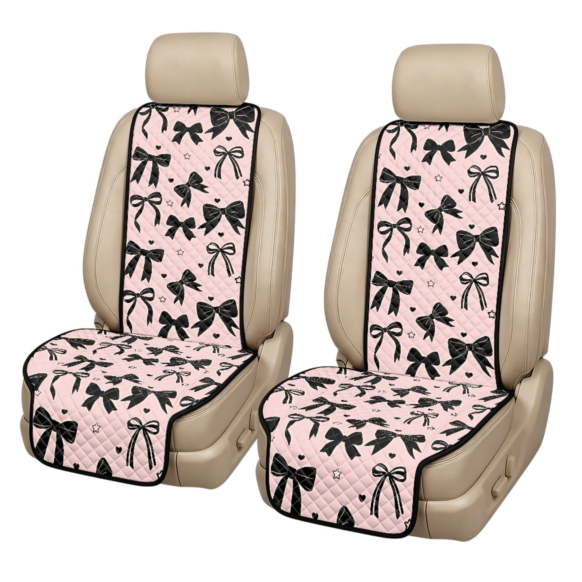NRBEAWD Black Bow Design Car Front Seat Covers for Truck, Breathable ...
