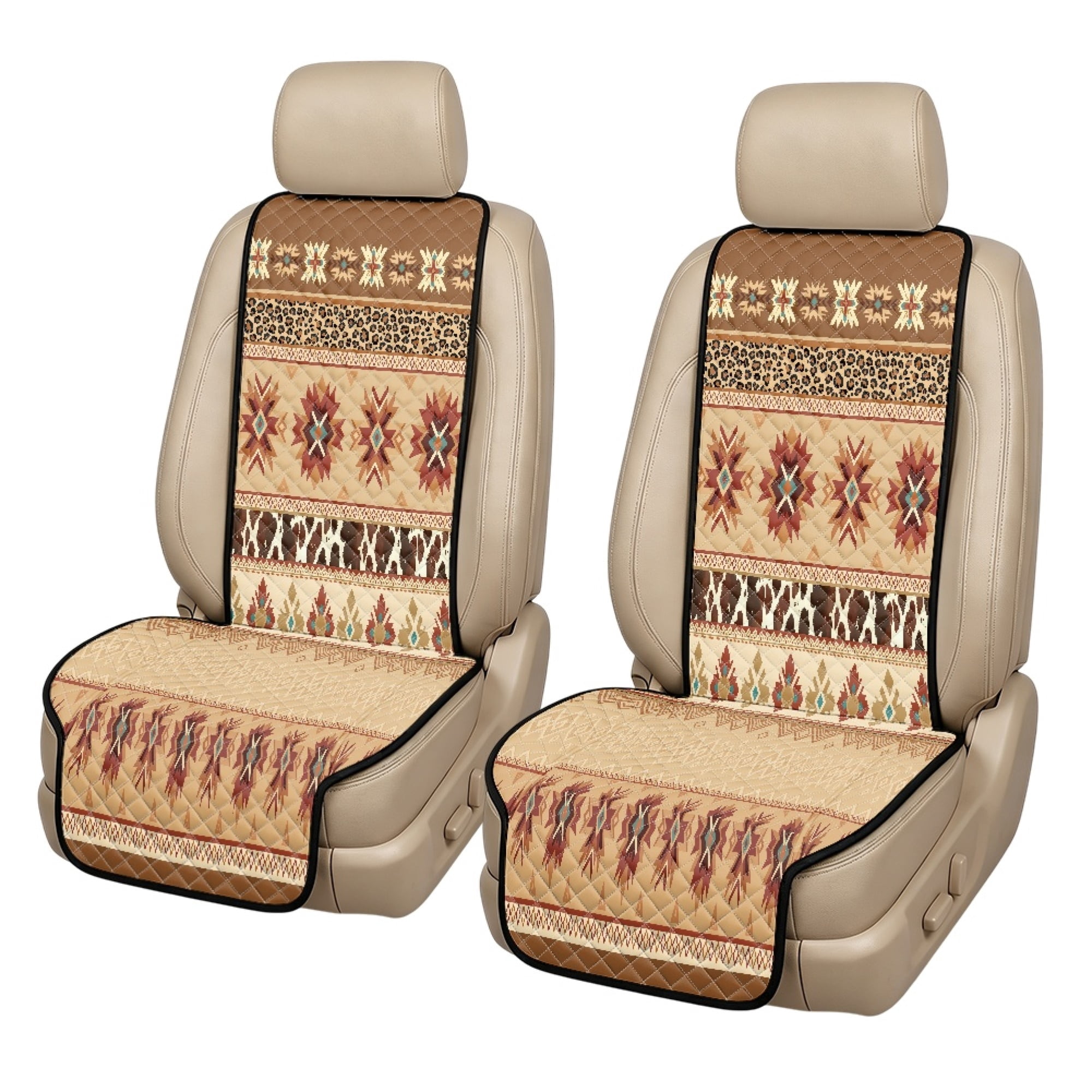 NRBEAWD Car Front Seat Covers Geometric Leopard Print 2 Pack Car Seat ...
