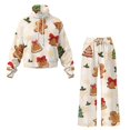 Traksuit Pattern NRBEAWD Christmas Cookie Pattern Elastic Waist Two Piece Tracksuit ...