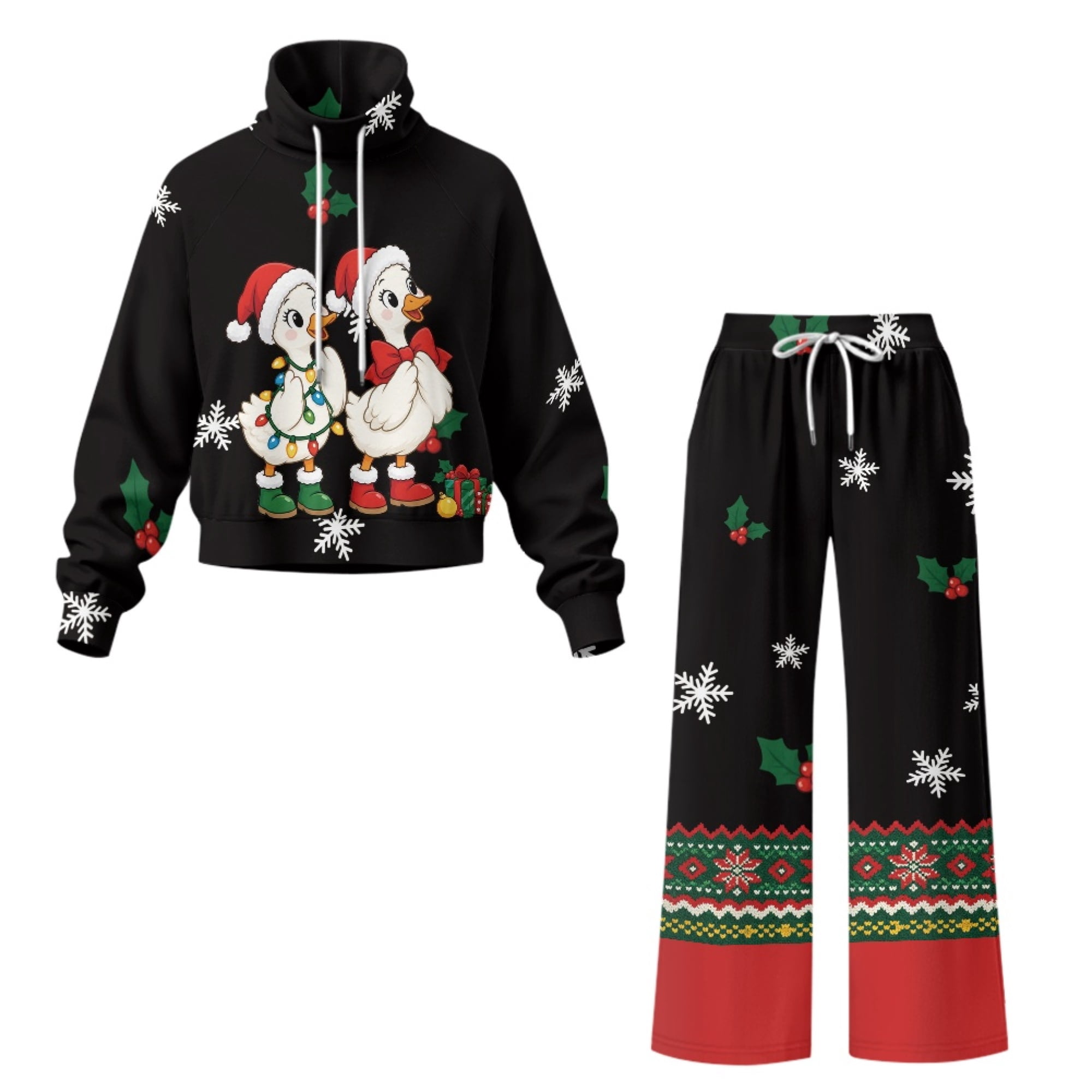 NRBEAWD Christmas Gift Pattern Adjustable Waist Womens Sweatsuits 2 ...