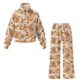 Traksuit Pattern NRBEAWD Cute Capybara Orange Pattern High Waisted Two Piece Tracksuit ...