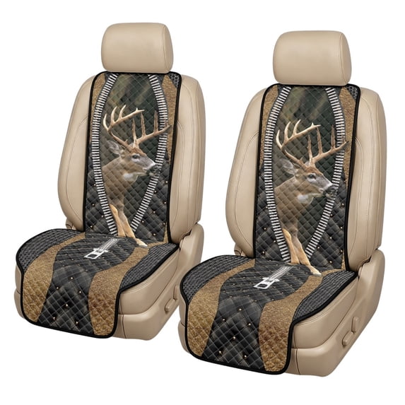 NRBEAWD Deer Antler Car Front Seat Protector Set of 2 Quilted Seat ...