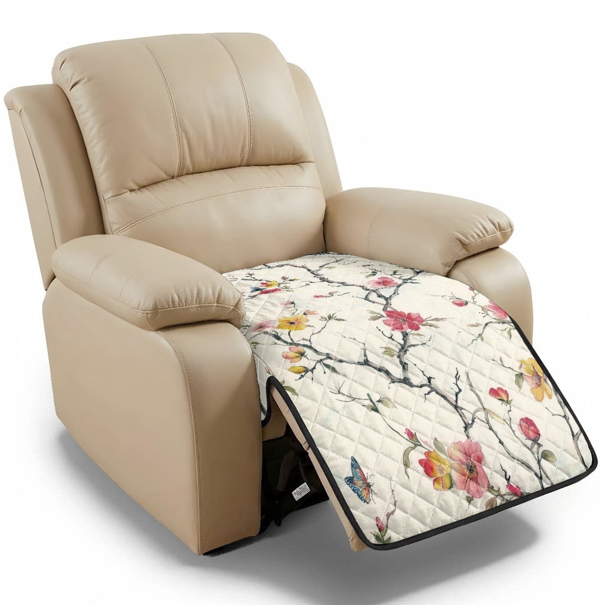 NRBEAWD Floral Butterfly Anti-Slip Silicone Dots Recliner Chair ...