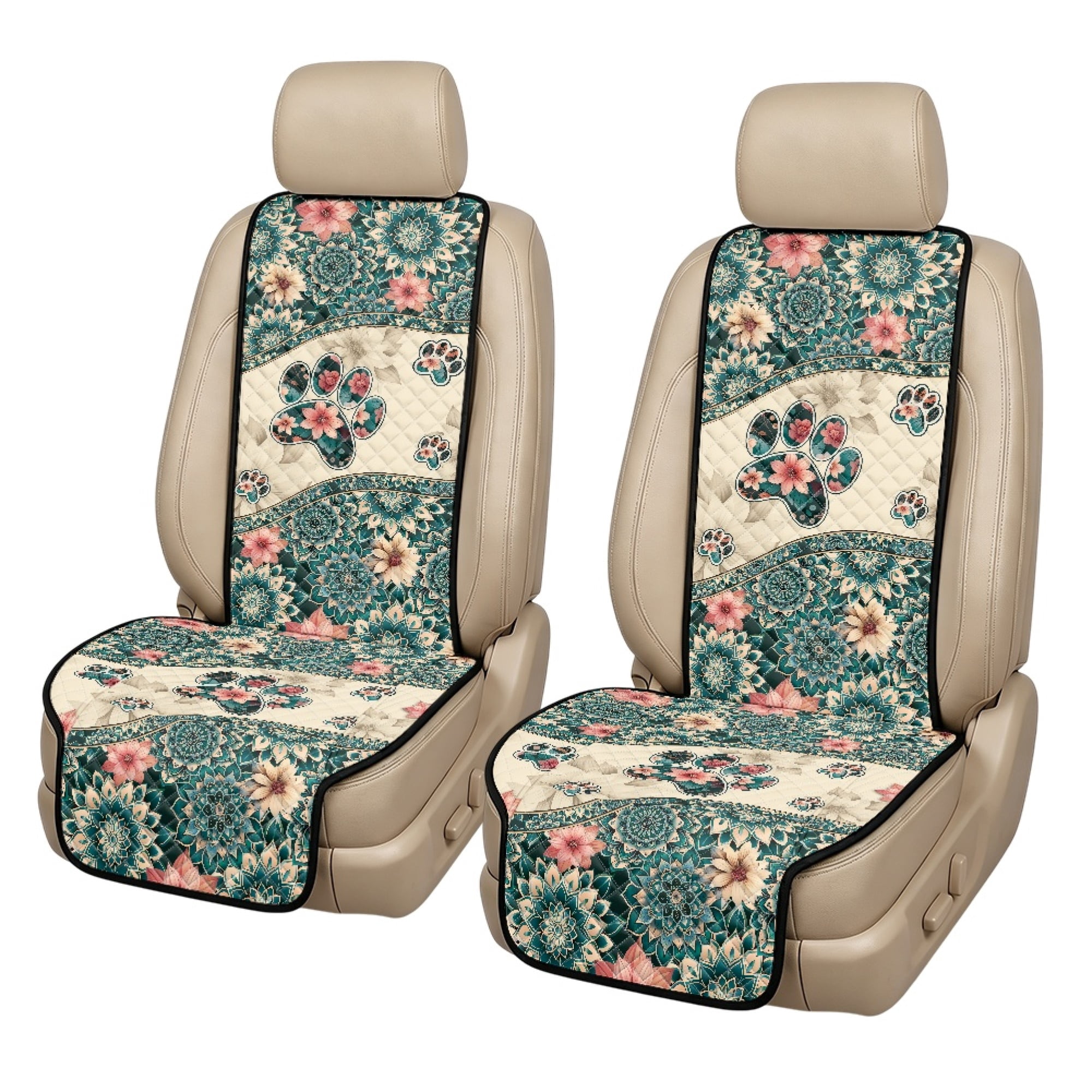 NRBEAWD Floral Paw Decoration Decoration Front Seat Cover for Men, Non ...
