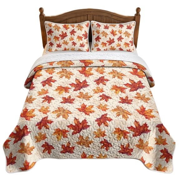 NRBEAWD Maple Leaf Comfy Bedding Set with All-Season, Polyester 3 Piece ...