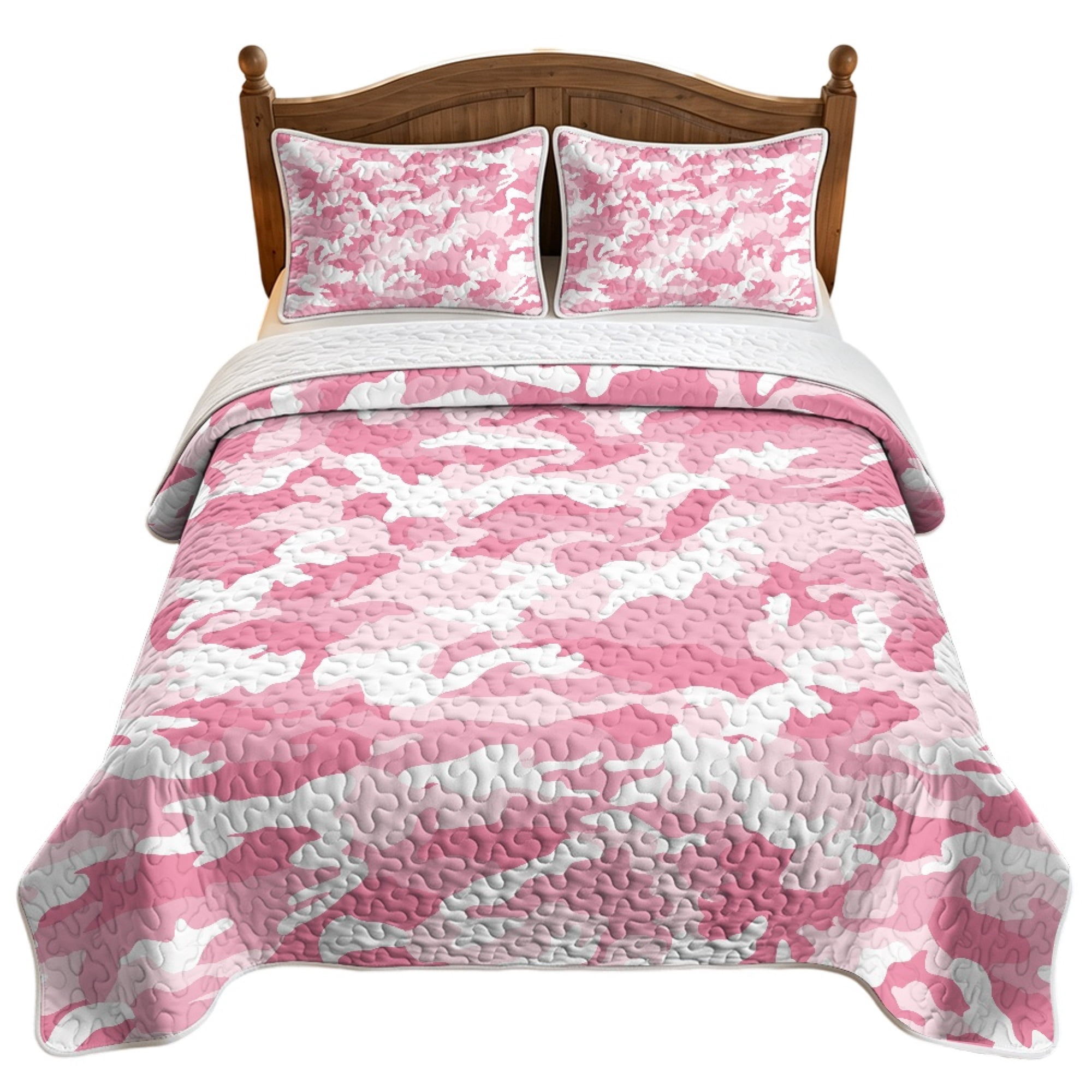 NRBEAWD Pink Camouflage Pattern 3pcs Breathable Bedding Sets, Polyester ...