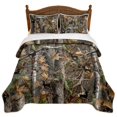 NRBEAWD Woodland Camouflage Pattern 3 Piece All Season Coverlet Set ...