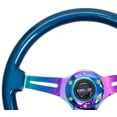 thumbnail image 1 of NRG Classic Wood Grain Steering Wheel (350mm) Blue Pearl/Flake Paint w/Neochrome 3-Spoke Center, 1 of 3