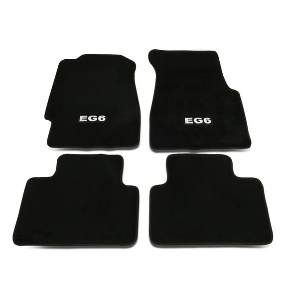 NRG Innovations NRG-FMR-120-LOGO NRG Innovations FMR -120 For 1992 to 1995 Honda Civic Coupe / Hatchback 4Pcs Floor Mat Pads Carpet EG6 Logo (Front+Rear) 93 94