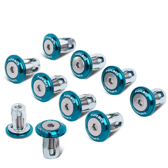 NRG Innovations NRG-FW-100BL NRG Innovations FW-100BL Aluminum 20mm Fender Washer Dress Up Kit 10Pcs w/Rivnut Tool