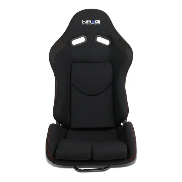 NRG Innovations NRG-RSC-400BK NRG Innovations RSC-400BK Fiberglass Frame Fabric Reclinable Back Bucket Racing Seat with Slider