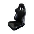 thumbnail image 1 of NRG Innovations RSC-204L/R PVC leather Sport Seats Black with Black Trim with Logo, 1 of 1