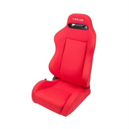 NRG Innovations RSC-210L/R Type-R Cloth Sport Seat Red with Red Stitch with Logo