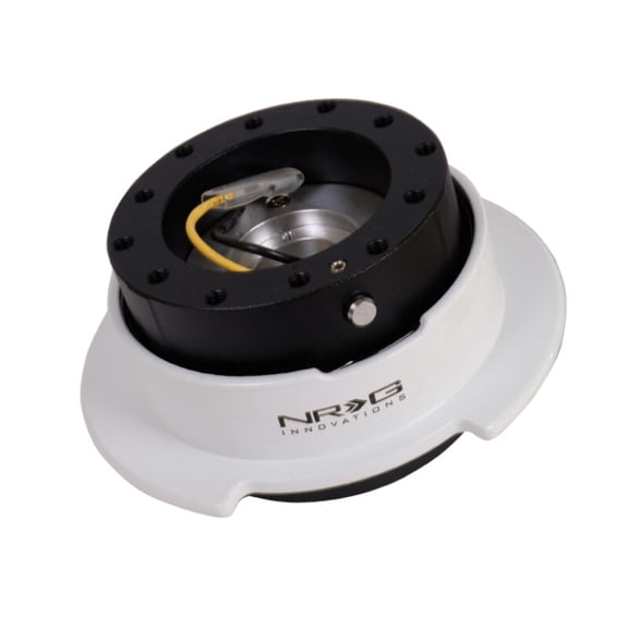 NRG Quick Release Kit Gen 2.5 - Black / White Ring w/Finger Grooves - SRK-250BK-WT