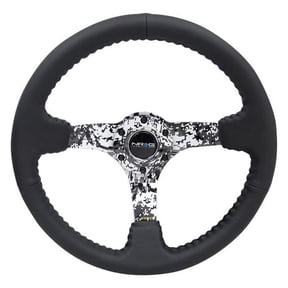 NRG RST-036DC-R Hydrodipped Digi-Camo Spokes Reinforced Steering Wheel, Black Leather - 350 mm