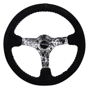 NRG RST-036DC-S Hydrodipped Digi-Camo Spokes Reinforced Steering Wheel, Black Suede - 350 mm