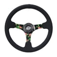 thumbnail image 1 of NRG Reinforced Steering Wheel (350mm / 3in. Deep) Black Suede w/ 5mm Floral 3-Spoke Center, 1 of 1