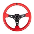 thumbnail image 1 of NRG Reinforced Steering Wheel (350mm / 3in. Deep) Red Suede w/Blk Circle Cutout Spokes - RST-006S-RR, 1 of 5