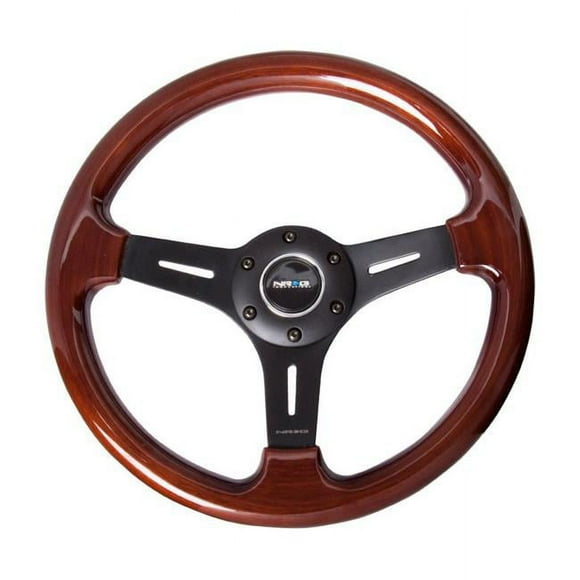 NRG ST-015-1BK 330 mm Classic Wood Grain Wheel, Matte Black