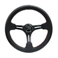 thumbnail image 1 of Steering Wheel 350mm 3in Dish Black Leather w/Red, 1 of 3