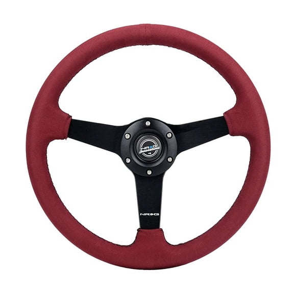 Steering Wheel 350mm 1.5 in Dish Burgundy Alcanta