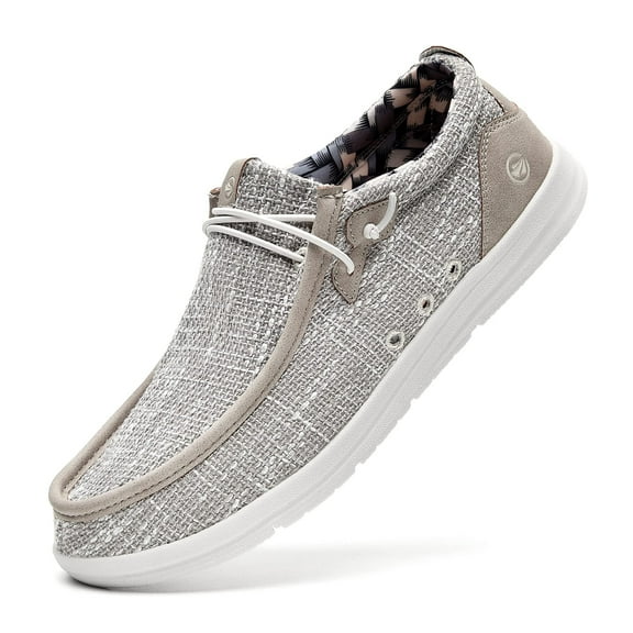 NRNHI Men's Slip On Loafers | Men's Shoes | Arch Support Insole | Comfortable Light-Weight Mens Casual Loafers Grey Size 9.5