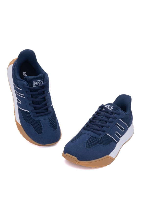 Platform Sneakers for Women- Casual Wide Toe Box Fashion Tennis Shoes with Arch Support NavyBlue Size 9.5