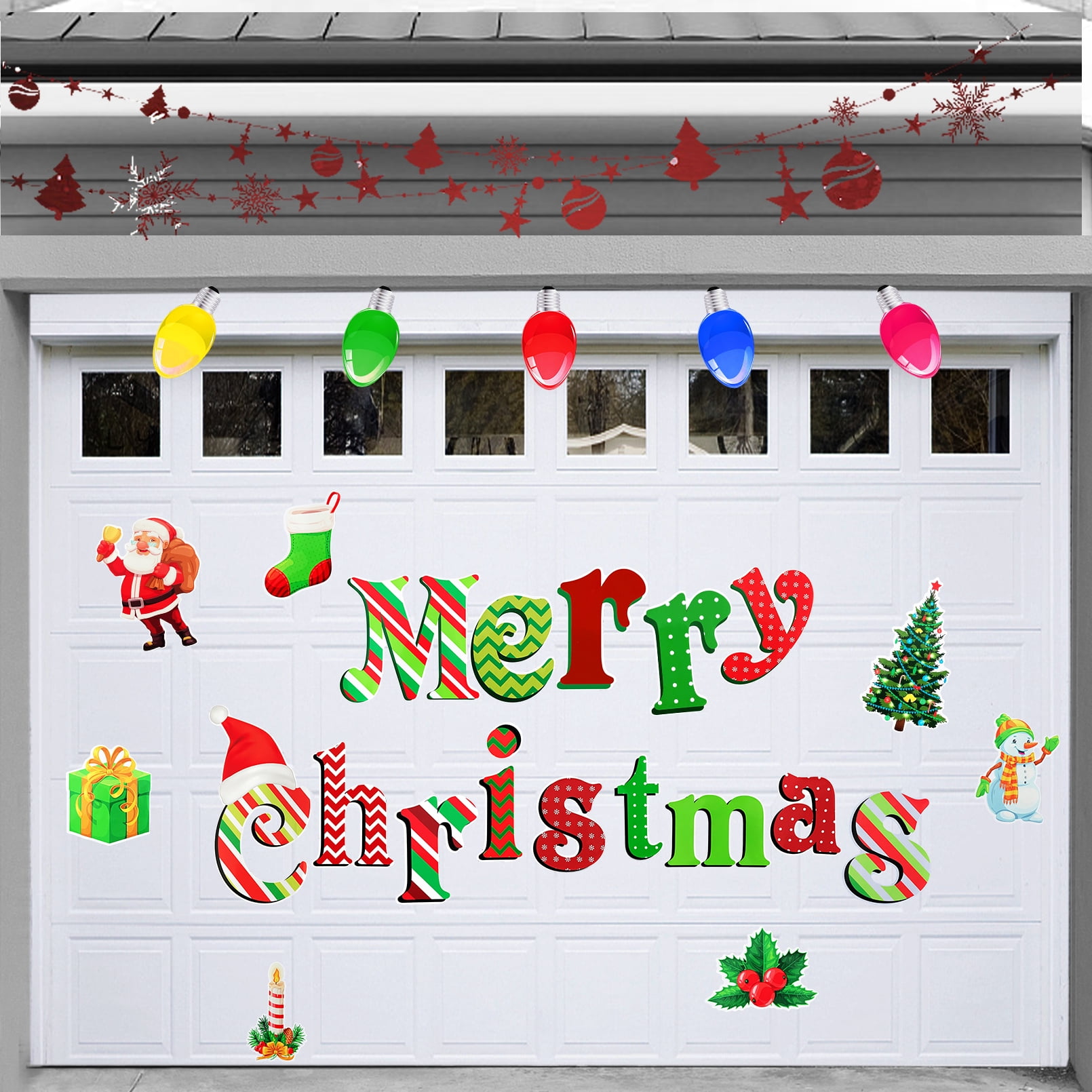 NRNIO 27 Pcs Christmas Garage Door Decorations, Merry Christmas Garage Door