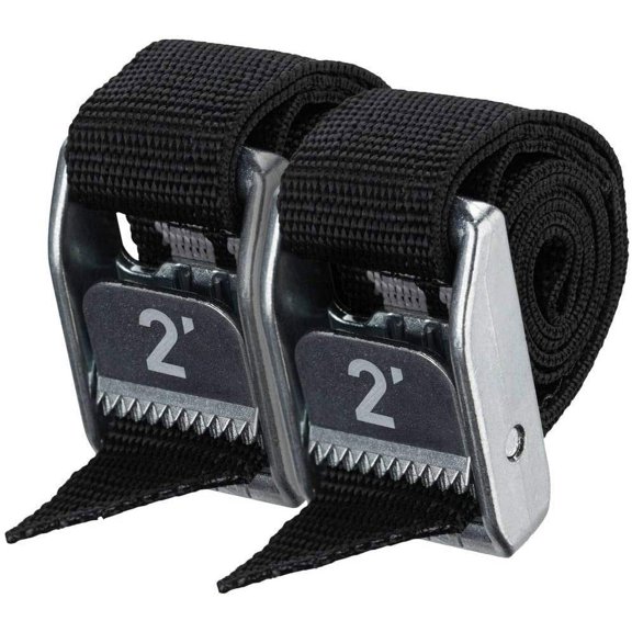NRS Ratchet Tie-Down Straps Heavy Duty - 1,500 Lb Strength - 2 Pack, 20', Stealth Black
