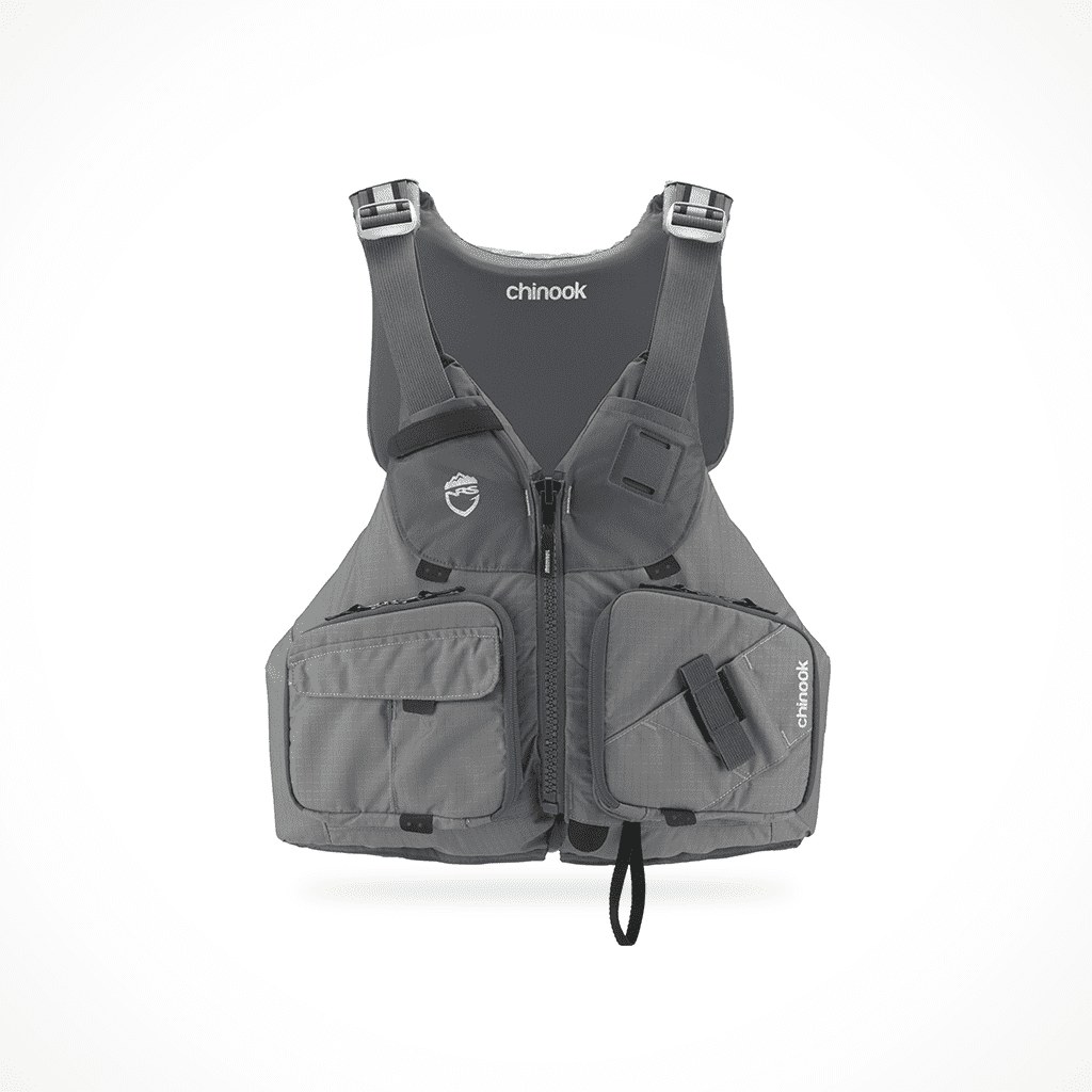 NRS Chinook Fishing PFD Color: Silver, Size: XS/M