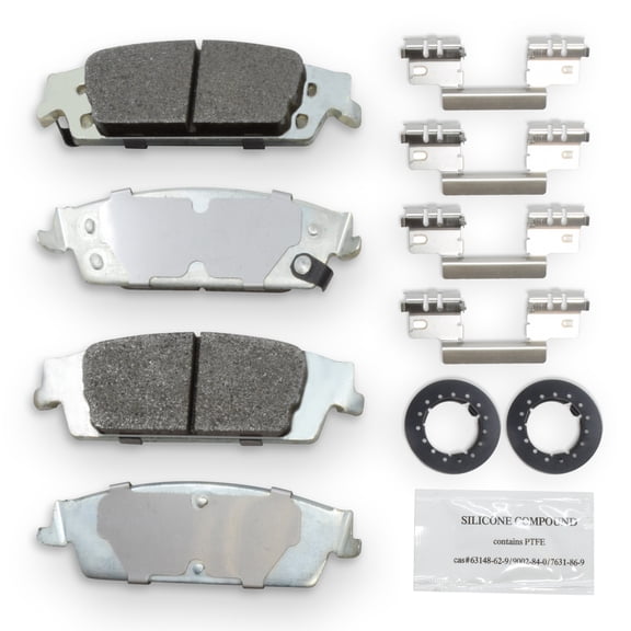 NRS Galvanized Brakes 2010-2020 Cadillac Escalade ESV; 2015-2020 Cadillac Escalade; 2015-2020 Chevrolet Suburban; 2015-2017 Chevrolet Cheyenne NS1707 Premium Galvanized Brake Pad Set