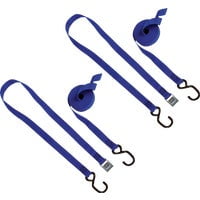 NRS J-Hook Tie-Down Straps - Ratchet Straps, Polypropylene - 2 Pack, 14', Blue