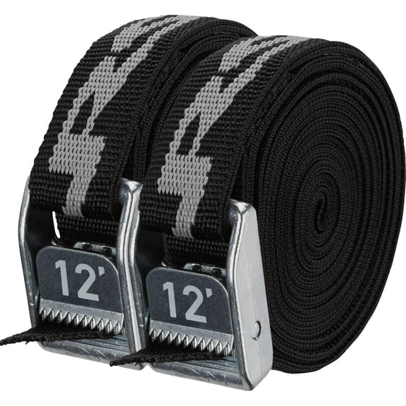 NRS Straps NRS Black Heavy Duty Tie-Down Strap - Pack of 8