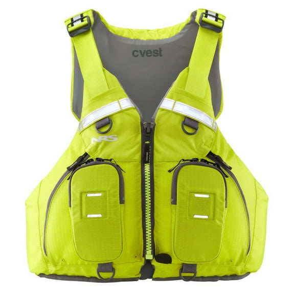 NRS cVest Type III PFD Adult Kayak Life Jacket Vest with Mesh Back, Lime, XS/M