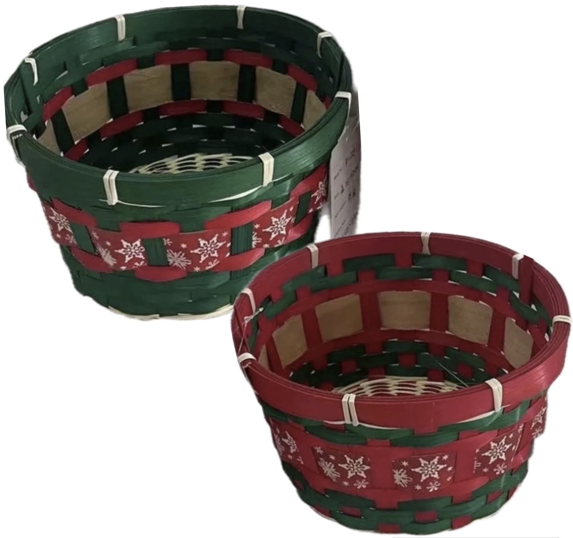 NRUBLIS® Large Round Empty Woven Handmade Christmas Bamboo Gift Baskets ...