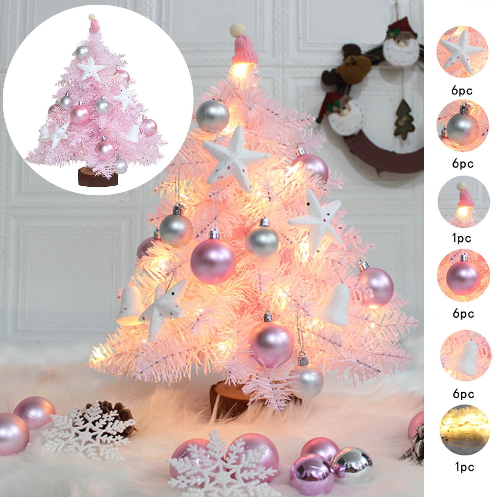 NRUDPQV Christmas Trees Christmas Decoration Pink Feather Tree Mini