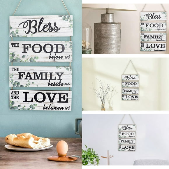 NRUDPQV Room Home Decor Wooden Rustic Kitchen Hanging Signs Farmhouse Wall Signs Listings Home Dining Room Decor Crafts Wall Door Decor Hangings, White