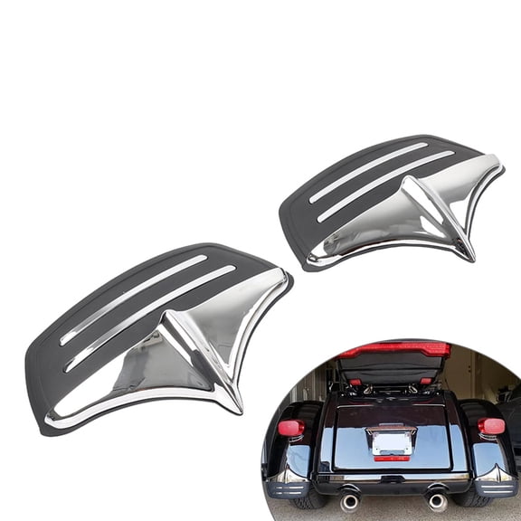 NS 1 Pair Rear Mudguard Mud Flaps Rubber, ABS, Iron Chrome+Black For Harley FLHTCUTG Tri Glide Ultra Classic 2011-2023