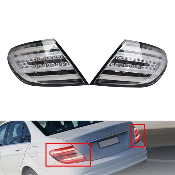 NS 1 Pair Tail Light Rear Brake Lamp Tail Light Assembly Tail Lights for C Class C250 Base 2012-2015 Grey