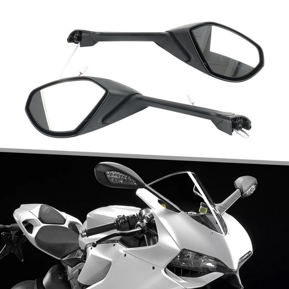NS 1 Pair Turn Signal Rear View Mirror Side Mirrors ABS Left & Right for 1199 Panigale Series (2012-2014)
